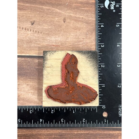 W.C.G. P1954 CHRISTMAS CANDLE NOEL WOOD MOUNTED RUBBER STAMP - Picture 3 of 4